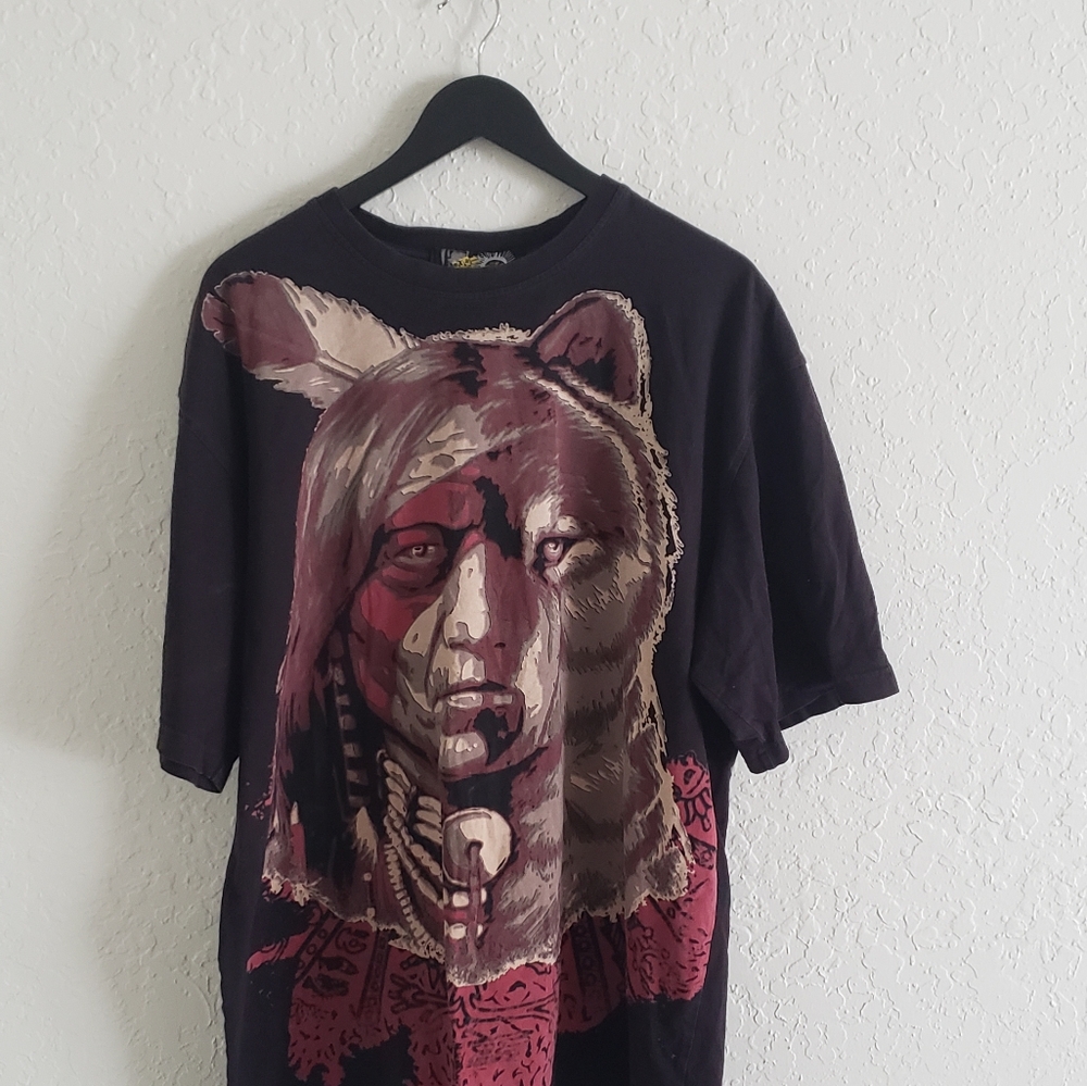 EXA Clothing T Shirt Half Indian Half Wolf